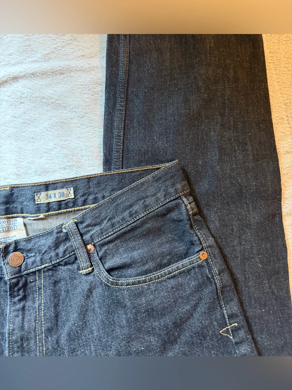 Vintage Polo Ralph Lauren Straight Black Men's Jeans with Contrast Stitching